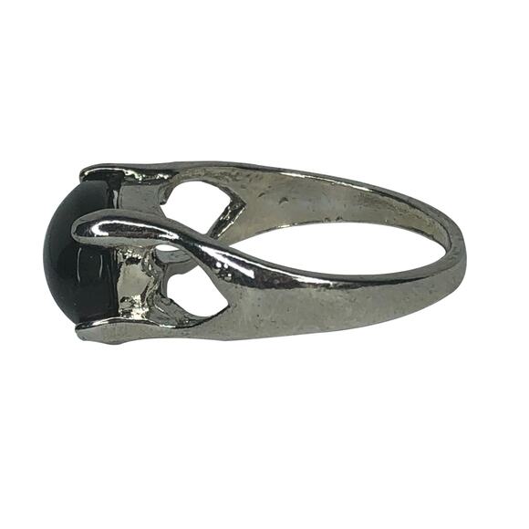 Black Stone Silver Ring - Size 9.5 - Picture 4 of 6